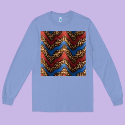 Leopard 4th Of July Seamless Pattern Long Sleeve Tee Designed By Bundleandbundleshop
