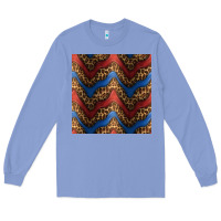 Colony Blue leopard 4th of july seamless pattern Long Sleeve Tee - BundleAndBundleShop