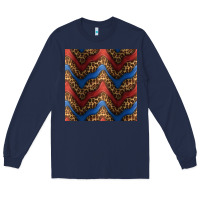 Navy leopard 4th of july seamless pattern Long Sleeve Tee - BundleAndBundleShop