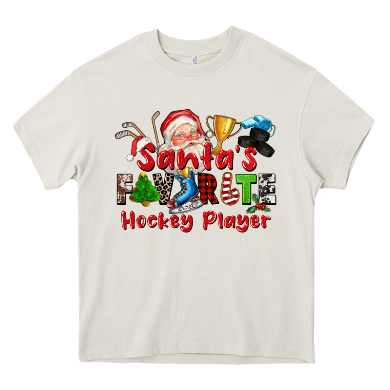 Santas Favorite Hockey Player Heavy Core Tee by CowGirlArtShop | Teevron