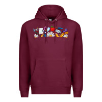 Burgundy Best Teacher Ever Premium Hoodie - CowhideDigitalArt