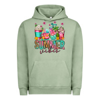 Pigment Oil Green summer vibes coffee cups Urban Hoodie - Jasminsmagicworld