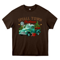 Chocolate Brown small town christmas Heavy Core Tee - CowGirlArtShop