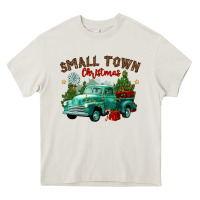 Cream small town christmas Heavy Core Tee - CowGirlArtShop