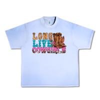 Grape Ice Western Long Live Cowgirls With Roses Urban Heavy Tee - BundleAndBundleShop