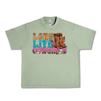 Oil Green Western Long Live Cowgirls With Roses Urban Heavy Tee - BundleAndBundleShop