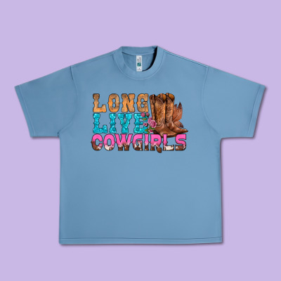 Western Long Live Cowgirls With Roses Urban Heavy Tee Designed By Bundleandbundleshop