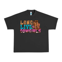 Pigment Black Western Long Live Cowgirls With Roses Urban Heavy Tee - BundleAndBundleShop