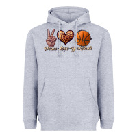 Heather Grey peace love basketball Heavyweight Hoodie - JahusDesignShop