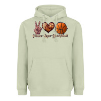 Peace Love Basketball Heavyweight Hoodie | Teevron