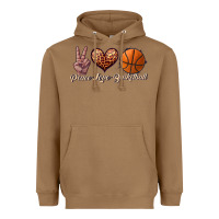 Toasted Coconut peace love basketball Heavyweight Hoodie - JahusDesignShop