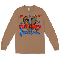 Toasted Coconut flip flops and freedom Long Sleeve Tee - BundleAndBundleShop