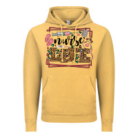 Vintage Mustard Nurse life leopard frame Vintage Hoodie - LillyAllenDesigns