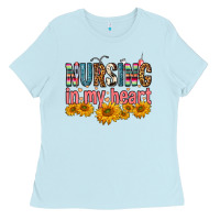 Baby Blue Nursing In My Heart Ladies Tee - FaDigitalArtStudio