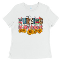 White Nursing In My Heart Ladies Tee - FaDigitalArtStudio