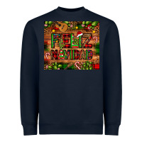 Navy feliz navidad Christmas cactus leopard Heavyweight Sweatshirt - JahusDesignShop