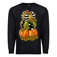 Black pumpkin polka dot, sunflower Premium Sweatshirt - JahusDesignShop