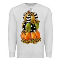 Dove Grey pumpkin polka dot, sunflower Premium Sweatshirt - JahusDesignShop