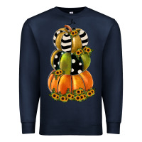 Navy pumpkin polka dot, sunflower Premium Sweatshirt - JahusDesignShop
