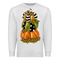 Oatmeal Heather pumpkin polka dot, sunflower Premium Sweatshirt - JahusDesignShop