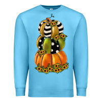 Ocean Blue pumpkin polka dot, sunflower Premium Sweatshirt - JahusDesignShop