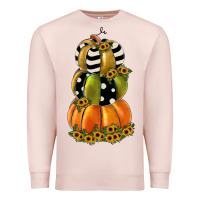 Pale Pink pumpkin polka dot, sunflower Premium Sweatshirt - JahusDesignShop
