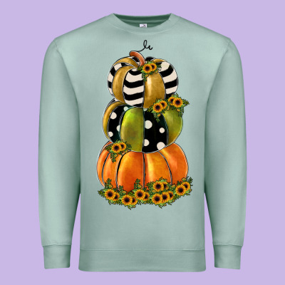 Pumpkin Polka Dot, Sunflower Premium Sweatshirt Designed By Jahusdesignshop