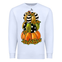 White pumpkin polka dot, sunflower Premium Sweatshirt - JahusDesignShop