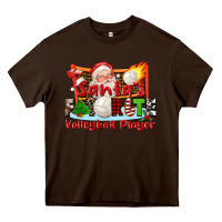 Chocolate Brown santas favorite volleyball player Heavy Core Tee - CowGirlArtShop
