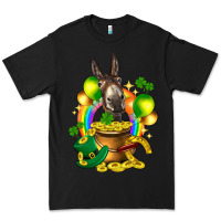 Black St. Patrick's Donkey with balloon Premium Tee - HowdyJamesFarm