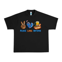 Black Peace Love Hotdog Urban Heavy Tee - BundleAndBundleShop