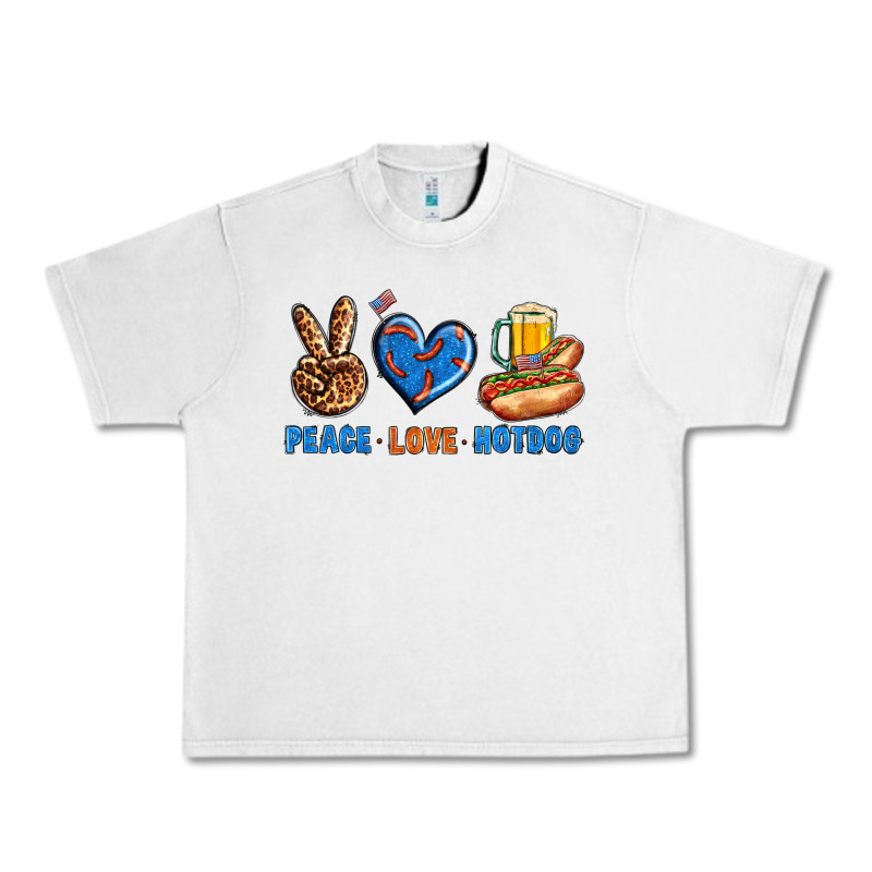 Peace Love Hotdog Urban Heavy Tee by BundleAndBundleShop | Teevron