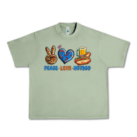 Oil Green Peace Love Hotdog Urban Heavy Tee - BundleAndBundleShop