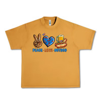 Peanut Butter Peace Love Hotdog Urban Heavy Tee - BundleAndBundleShop