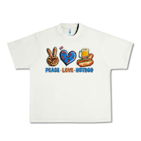 Pistachio Peace Love Hotdog Urban Heavy Tee - BundleAndBundleShop