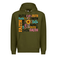 Army Green faith cross Premium Hoodie - Artiststas