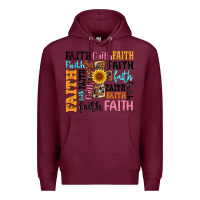 Burgundy faith cross Premium Hoodie - Artiststas