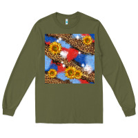 Army Green western 4th of july seamless pattern Long Sleeve Tee - BundleAndBundleShop