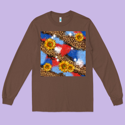 Western 4th Of July Seamless Pattern Long Sleeve Tee Designed By Bundleandbundleshop