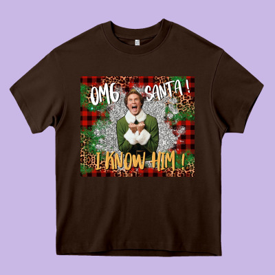 Omg Santa I Know Him Elf Heavy Core Tee Designed By Cowgirlartshop