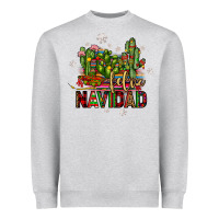 Heather Grey feliz navidad cactus Heavyweight Sweatshirt - JahusDesignShop