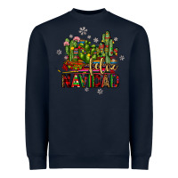 Navy feliz navidad cactus Heavyweight Sweatshirt - JahusDesignShop