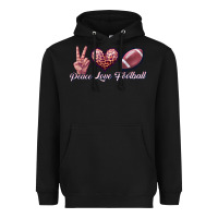 Black peace love football Heavyweight Hoodie - JahusDesignShop