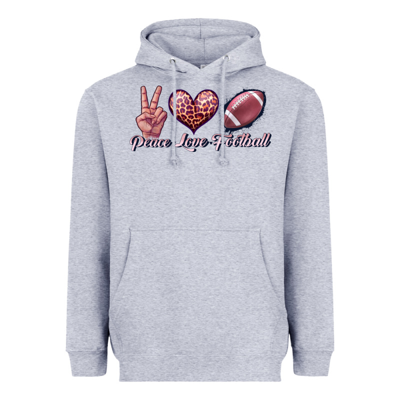 Peace Love Football Heavyweight Hoodie by JahusDesignShop | Teevron