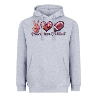 Heather Grey peace love football Heavyweight Hoodie - JahusDesignShop