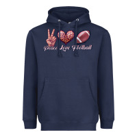 Navy peace love football Heavyweight Hoodie - JahusDesignShop