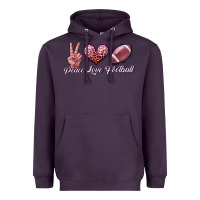 Plum peace love football Heavyweight Hoodie - JahusDesignShop