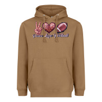 Toasted Coconut peace love football Heavyweight Hoodie - JahusDesignShop
