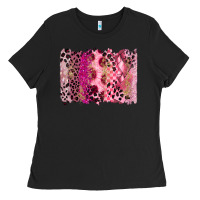 Black breast cancer brushstroke Ladies Tee - FaDigitalArtStudio