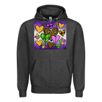 Charcoal Heather mardi gras Zipper Hoodie - JahusDesignShop